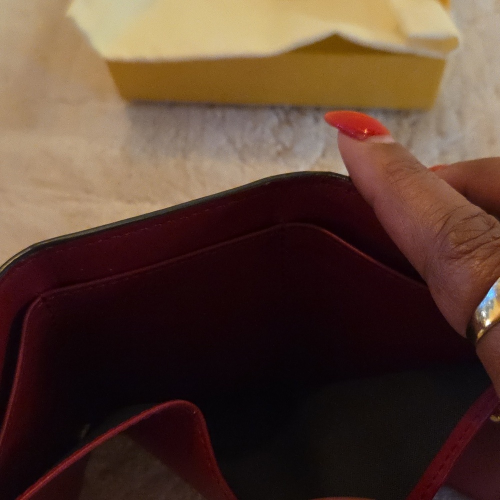 Fendi Burgundy and Black Wallet with Gold‎ Accent - Picture 6 of 10